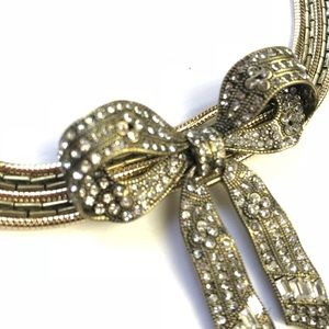 sequin-nyc Jewelry - Sequin-NYC Bow Statement Choker Necklace sequin-nyc Jewelry - Sequin-NYC Bow Statement Choker Necklace